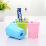 J352 Colorful Plastic Cup Fashion Portable Couples Mug Plastic Tooth Brush Cup thumbnail-3
