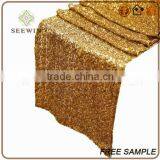 Exotic Fashionable Quilted Shinny Grossy Sequin Chervon Ruched Square Table Runner thumbnail-2