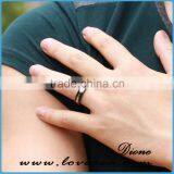 Custom Couples Wedding Ring Stainless Steel Jewelry With Rose Gold Plating thumbnail-4