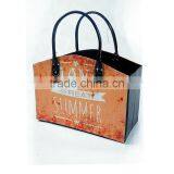 Orange Faux Leather Foldable Organizer Magazine & Newspaper Holder Bin Storage Basket thumbnail-2