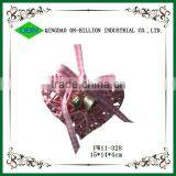 Woven wicker hanging heart shape decoration