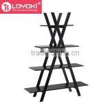 Hot Sale Wood 4 Tier Ladder Bookshelf High Quality Home Furniture Wood Book Display Storage Shelf thumbnail-4