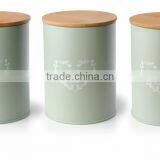 Colorful Canister With Wood Lid thumbnail-4