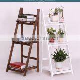Wooden Folding Bookcase Rack and Lving Room Wooden Flower Planter Furniture thumbnail-2