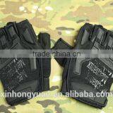 Custom Black Antislip Abrasion Proof Warm Military Half Finger Tactical Gloves thumbnail-4