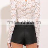 Designer Women Tops Long Sleeve High Neck Sexy Lace Top thumbnail-4