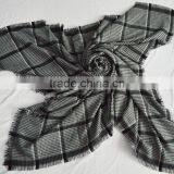 New Arrival Square Wholesale Factory Europe Lady Plaid Checked Pashmina Shawl 100%acrylic thumbnail-5