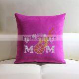 Basketball Rhinestone Motif Cotton Throw Pillow thumbnail-1