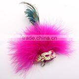 Mask Feather Brooches Fashion Jewelry Bohemian Style Alloy Brooch With Crystals thumbnail-3