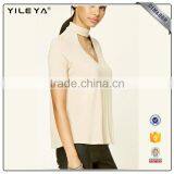 Hollow Out Casual Linen Plain Tops thumbnail-2