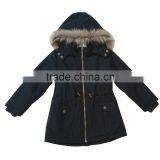 whloesale OEM girls cotton black jackets with hooded