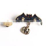 Tie Tac Lapel Pin Brooches Halloween Bat Animal Pumpkin Gold Plated Multicolor Glitter Pin Brooch thumbnail-2