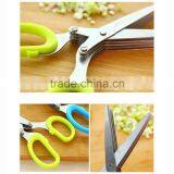 Stainless Steel 5 Layers Kitchen Scissors Multi-functional Shredded Cut Herb Green Onion Cut Scissor Spices Kitchen Tool KC1056 thumbnail-5