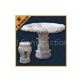 Garden Natural White Marble Outdoor Furniture Include Table And Bench thumbnail-1