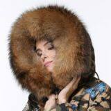 Fashion Good Quality Long Style Camouflage Lady Fur Coat thumbnail-3