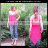 Women's Pink Beaded French Gypsy Camisole Top XYT2828