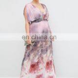 High Quality Ladies Long Pleat Backless Dress thumbnail-1