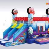 AOQI much fun hot selling cheap new design inflatable combo jumper with slide for sale