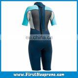High Quality 2/3MM Neoprene CR Rubber Women Short Sleeve Super Stretch Shorty Wetsuit thumbnail-6