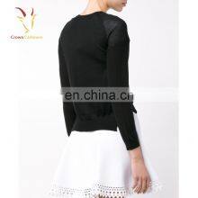 100% Cashmere Black Short Cardigan Sweater for Ladies thumbnail-3