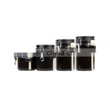 Airtight High Quality Kitchenware Airtight Vacuum Kitchen Ceramic Condiment Food Coffee Storage Jar Canister Set With Lid Spoon thumbnail-4