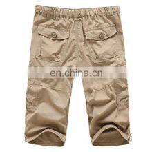 Men's Casual Twill Elastic Cargo Shorts Below Knee Loose Fit Long Shorts thumbnail-4