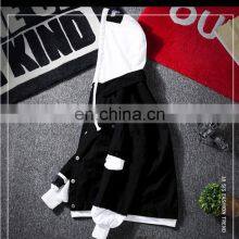 Customized Brand 100% Cotton Lapel Hooded Jacket Men's Windbreaker Washed Casual Jacket Bomber Jacket S-4XL thumbnail-5