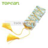 Charm Yellow Cotton Tassel Bracelet Seed Bead Bracelet Handmade for Women CLL143 thumbnail-3