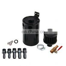 Oil Catch Can Tank 2-Port Baffled Reservoir With Drain Valve Breather Universal thumbnail-2
