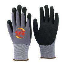 Snellsafety 15 Gauge Nylon Spandex Nitrite Foam Sandy Palm Coated Dotted Safety Work Gloves