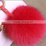 Direct Factory Wholesale Multi Colors Girls 100% Real Fox Fur Key Chain thumbnail-1