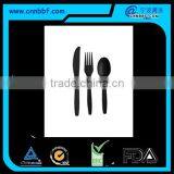 Composable Biodegradable Black Knife Fork Spoon Cutlery Set thumbnail-1