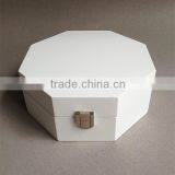 Wholesale New Design Wood Box White Hexagon Mirror Jewelry Case thumbnail-4