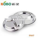 3 Compartments Round Stainless Steel Food Divider Plate thumbnail-3