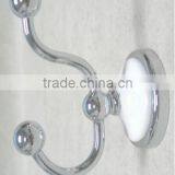 High Grade Quality Metal Chrome Finish White Ceramic Robe Hook,Coat Hooks Bathroom Accessories