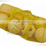 Yellow Nylon Drawstring Mesh Bag for Tennis Balls thumbnail-1