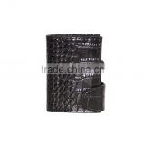 Credit Card Holder leather, good leather cardholder Crocodile patern Black