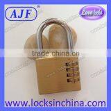 AJF 60mm Protection 4 Numbers Solid Brass Combination Padlock Quality Choice thumbnail-3