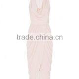 Lady's Silk Crepe de Chin Drape Evening Dress thumbnail-6