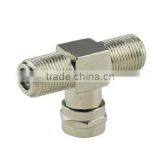 "T" Type 3 Way Splitter RF Adapter