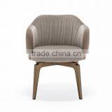 Soft Dining Armchair With Wooden Base HDAC1066 thumbnail-4