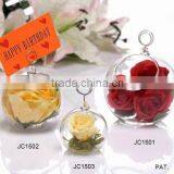 Glass Bud Vase With Photo Holder