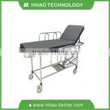 Stainless Steel Stretcher Trolley With Oxygen Bottle Support and a Shelf for Storage