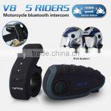 V8 Wholesale Mini Helmets Motorcycle Bluetooth Intercom for 1200m 5 riders Full Duplex Talking with remote control
