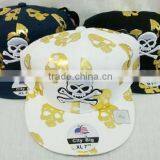 Wholesale Fitted Flat Bill Hats Skull and Bone Design thumbnail-1