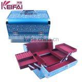 Buy Wholesale Direct From China Double Open Blue Aluminum Beauty Case With 4 Trays thumbnail-1