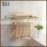 China Supplier Printing Lines Zinc Alloy and Ceramic Polished Gold Bathroom Accessories Wall Mounted Bathroom Towel Rack