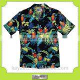 custom top quality cotton printed men's hawaii shirt