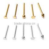 Fashion Jewelry Nose Stud 925 Silver,round Clear Gem Stone