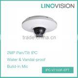 2 Megapixel Full HD Water & Vandal-proof Network Mini CCTV Dome Pan IP Camera